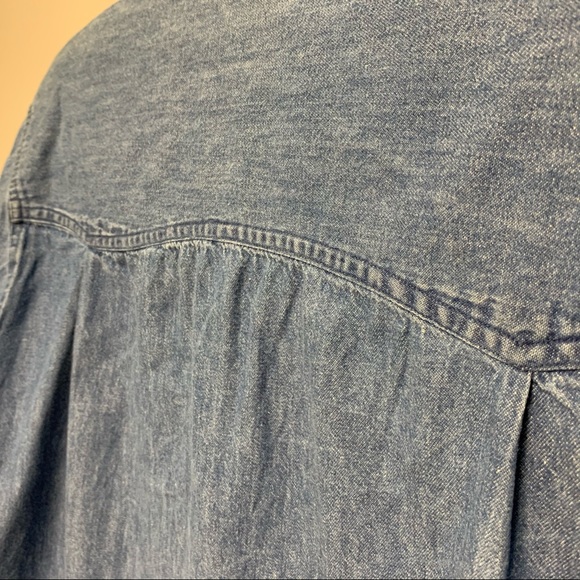 Vintage 90s Embroidered Denim Jean Button Down - Picture 8 of 14